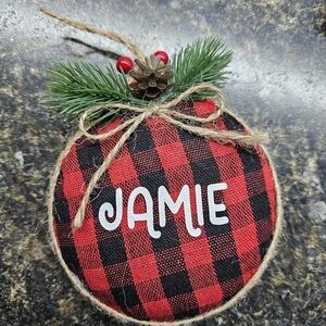 Personalized Plaid Ornament